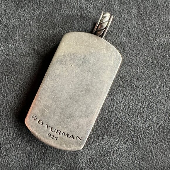 David Yurman XL XLarge Picasso Jasper Dog Tag Pendant - RARE - Picture 10 of 15